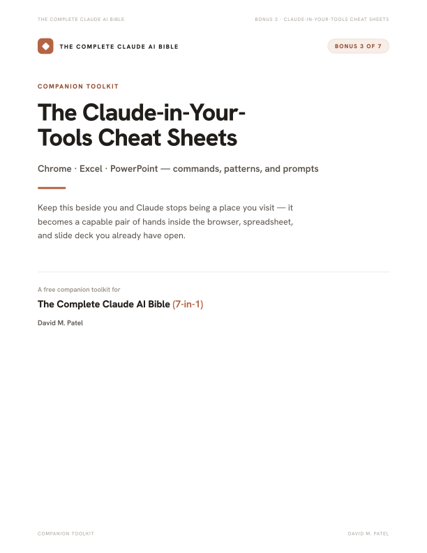 The Claude-in-Your-Tools Cheat Sheets